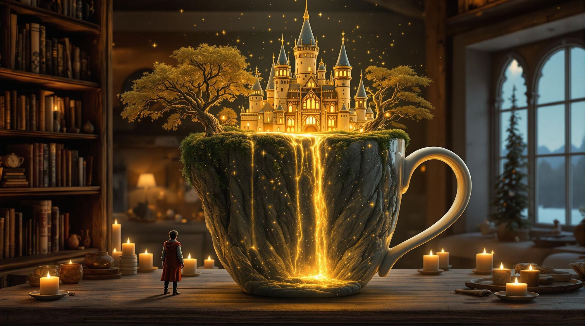 Miniature Medieval Kingdom in an Ancient Mug