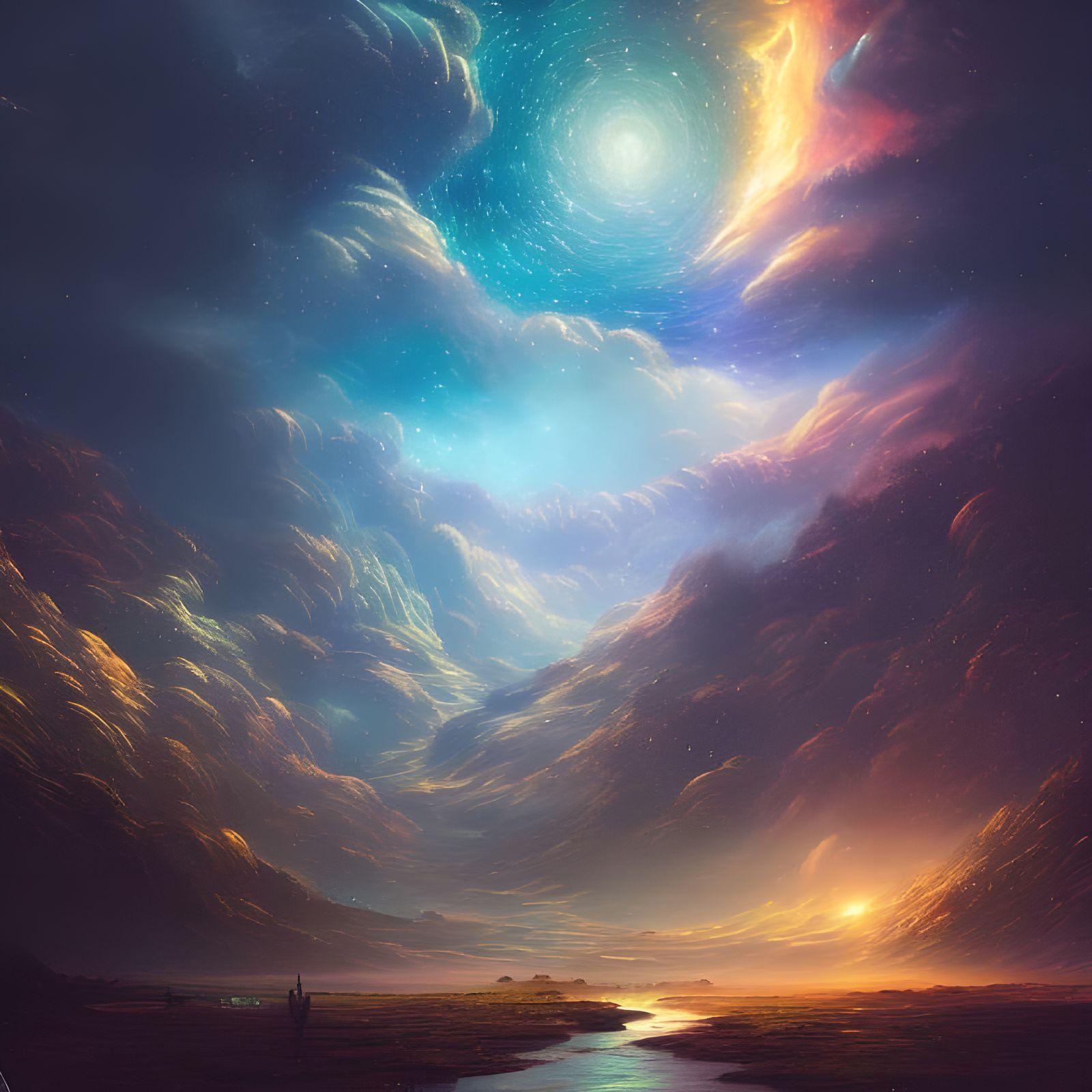 Night Sky - a view in the stars  by @Artificial Intelligence Artist