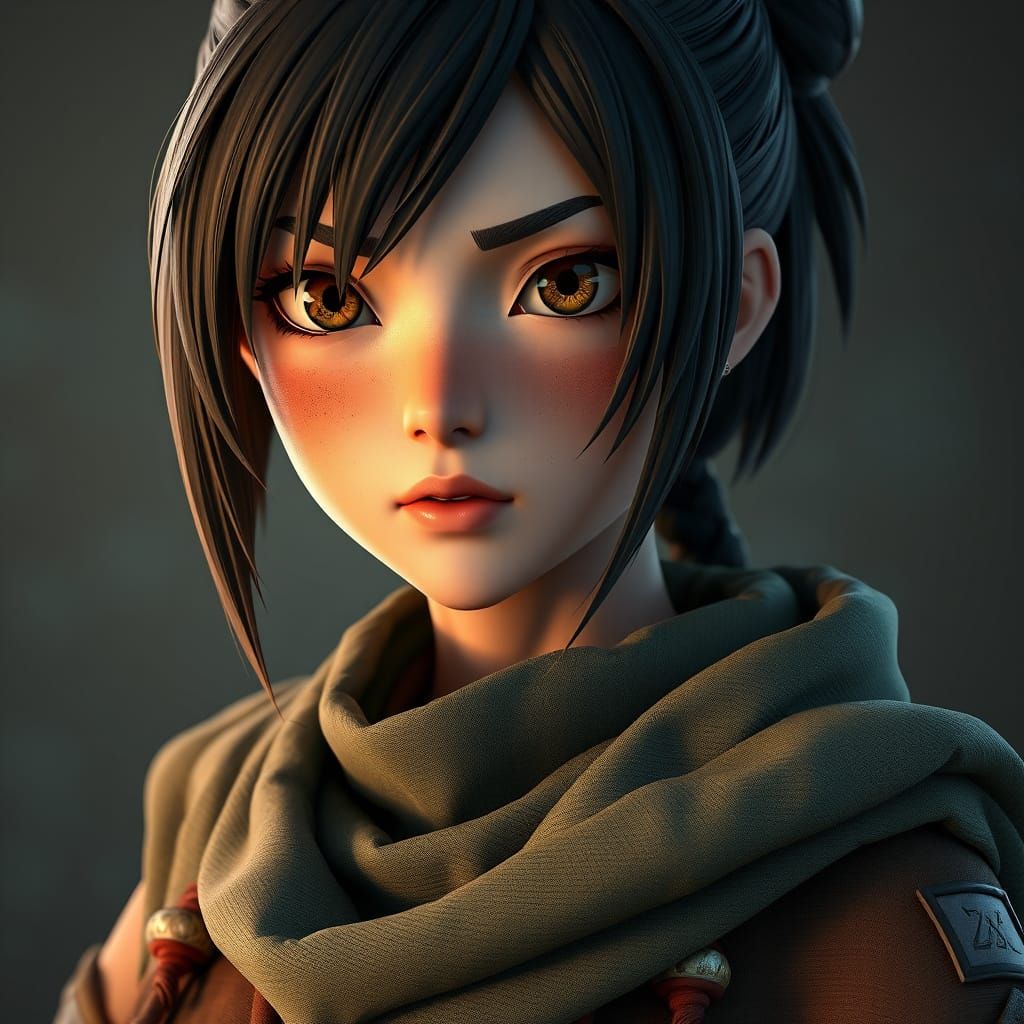 Toph in Stunning 3D Anime Art Style