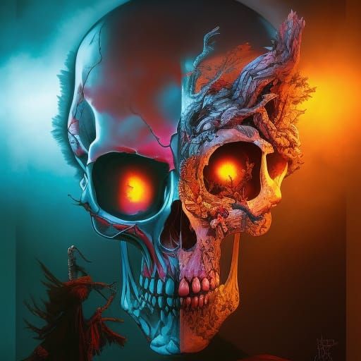 Eyebrows raising Skull