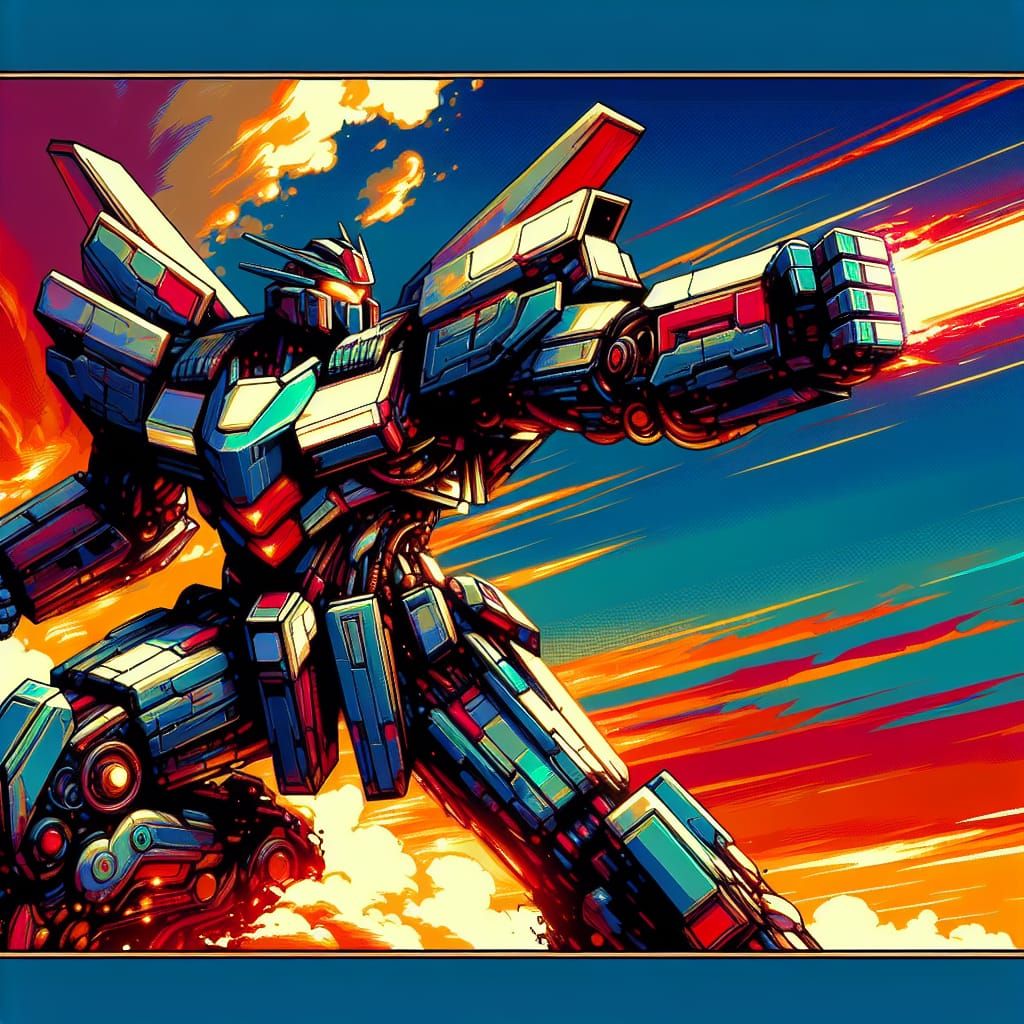 Fighting Mecha - AI Generated Artwork - NightCafe Creator