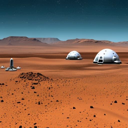 Colony domes on Mars - AI Generated Artwork - NightCafe Creator