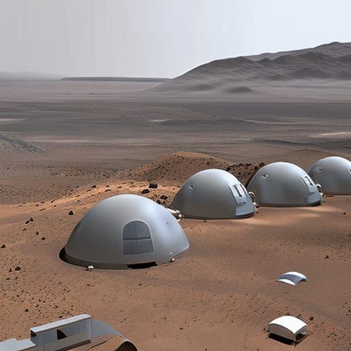 Colony domes on Mars - AI Generated Artwork - NightCafe Creator