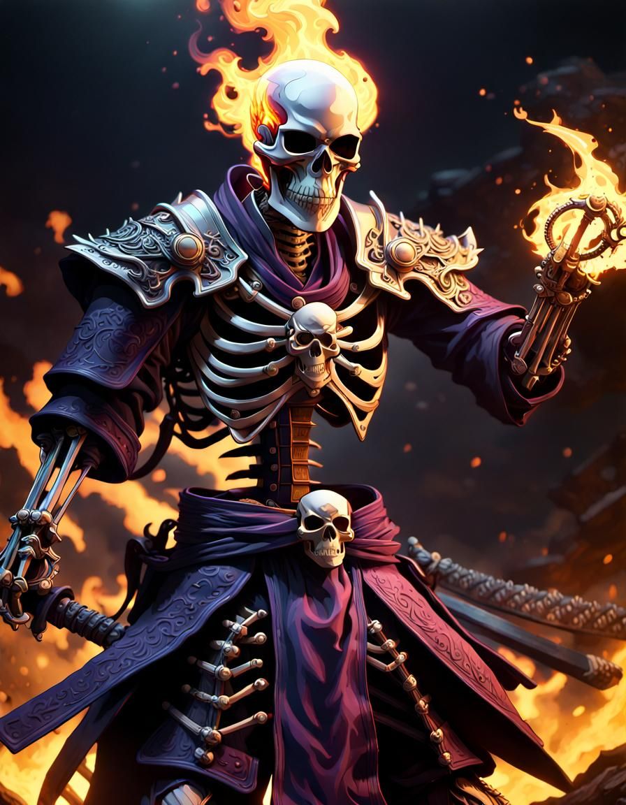 Ghost rider Skeleton samurai