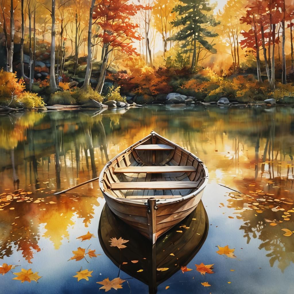 Quiet lake in October  by @Sherkhal