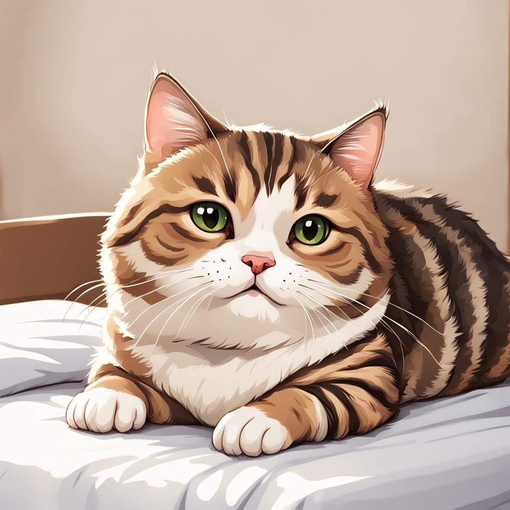chubby tabby cat