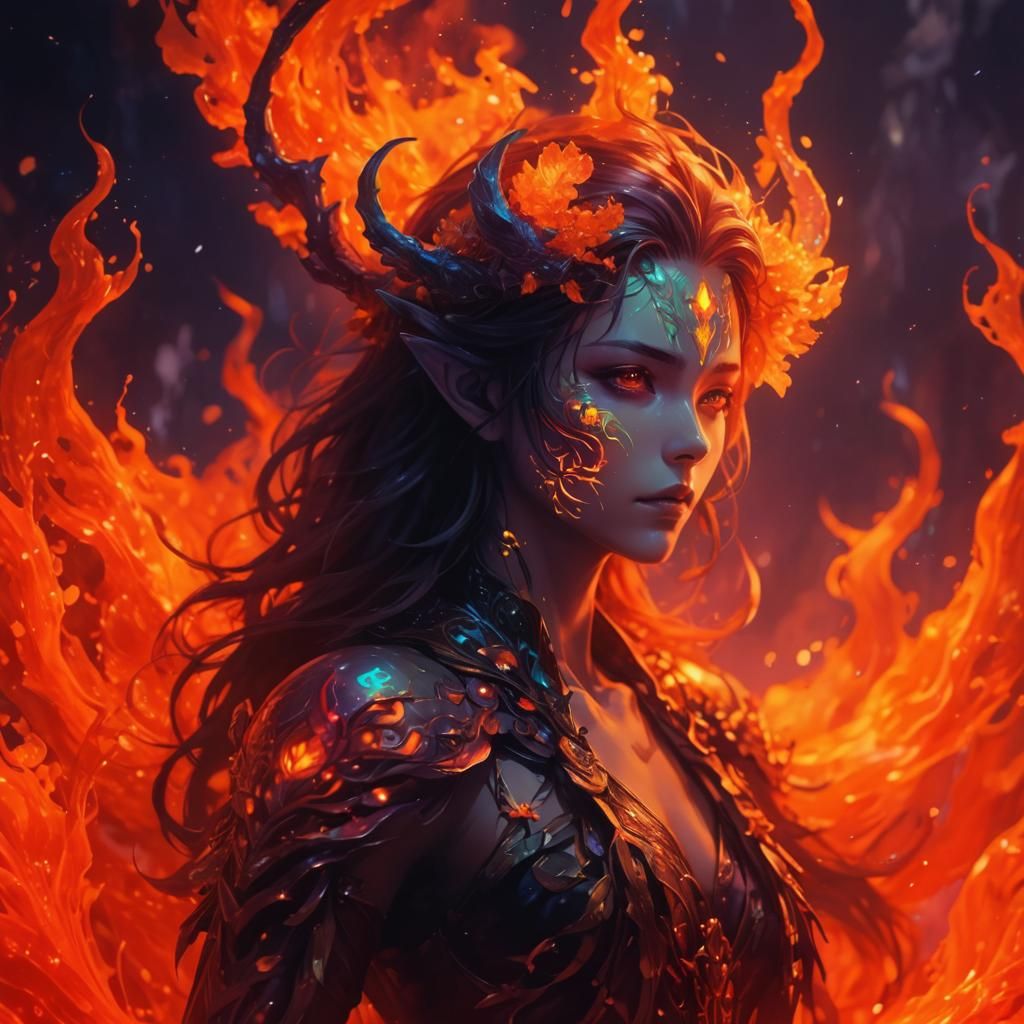 a stunning psychedelic bioluminescent fae king by artist "an...