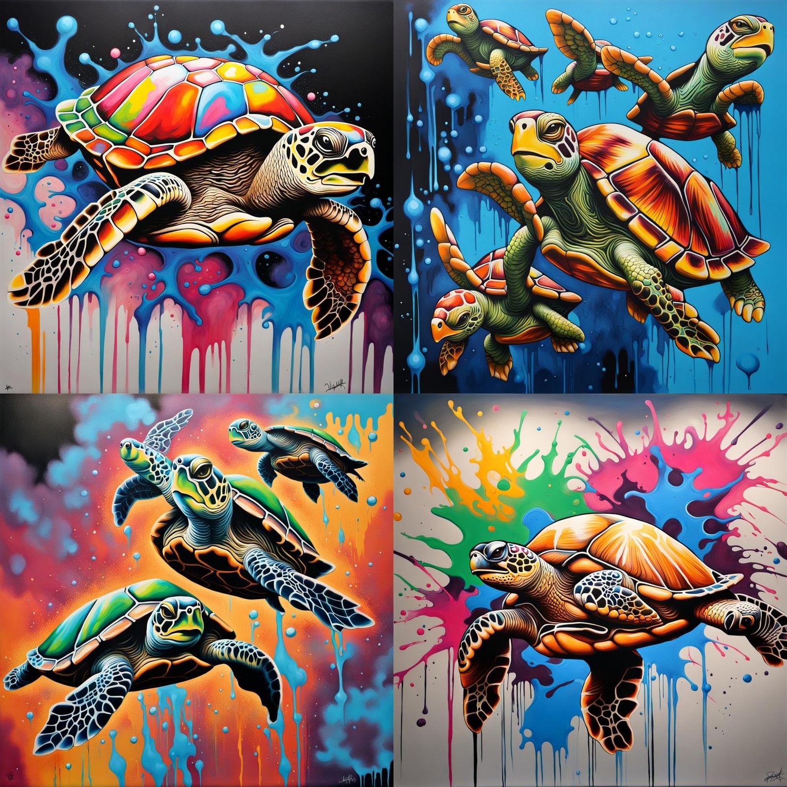 Angry Turtles - AI Generated Artwork - NightCafe Creator