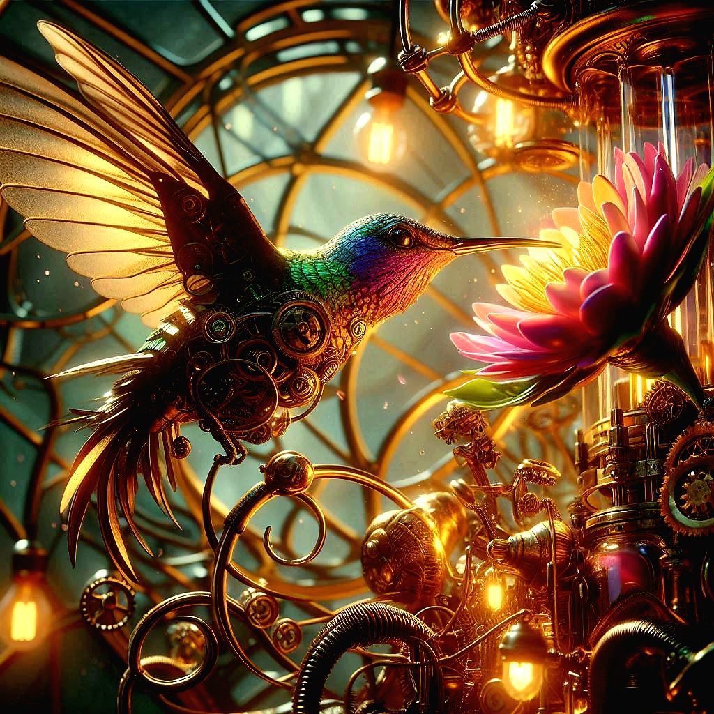 Steampunk hummingbird