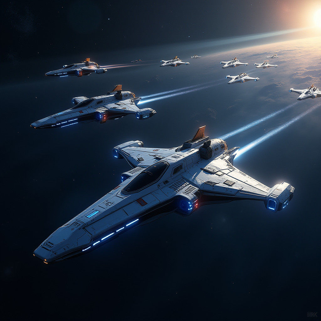 Majestic Spaceships Soar Towards the Moon