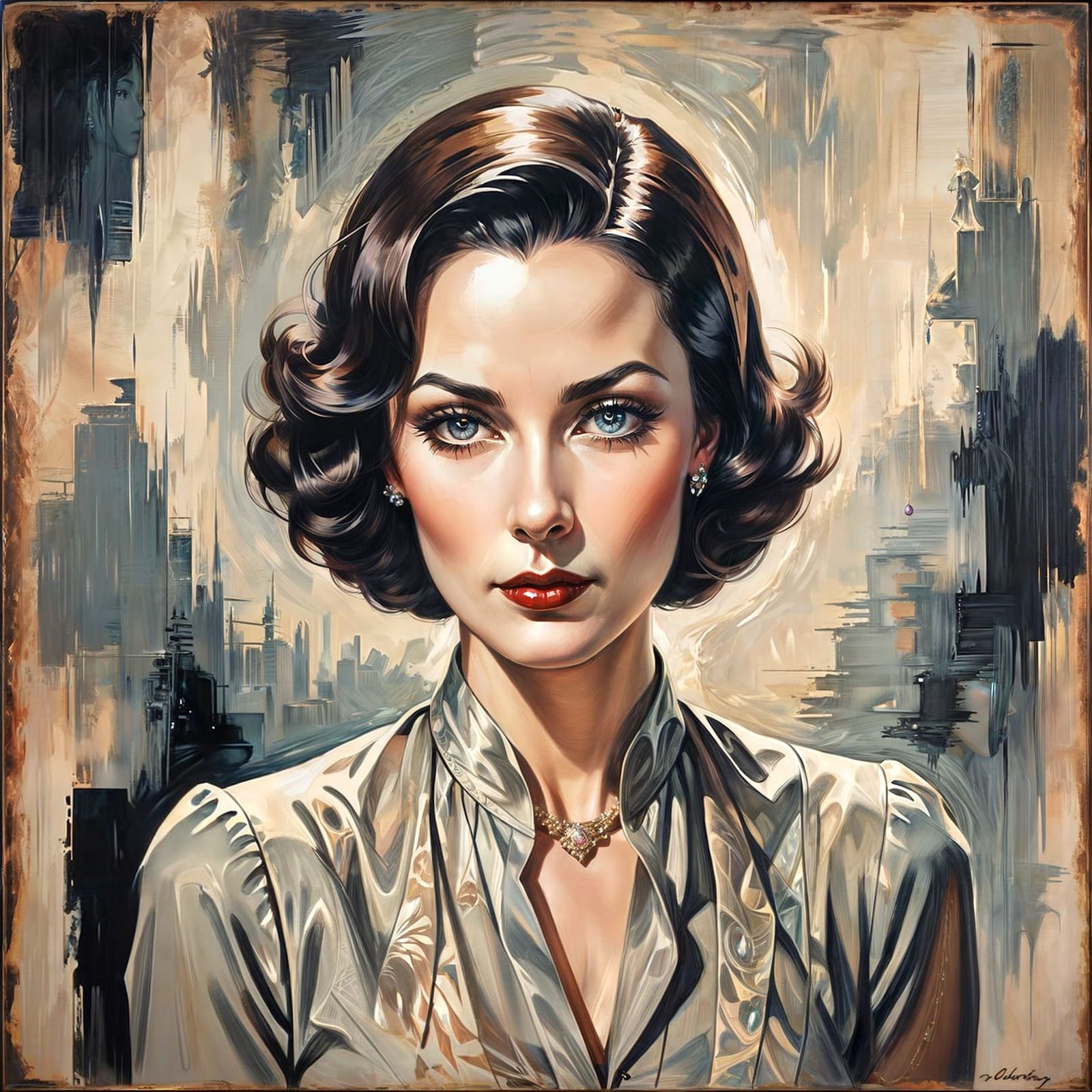 A Woman in Her 40s Painted in the 30s - AI Generated Artwork ...