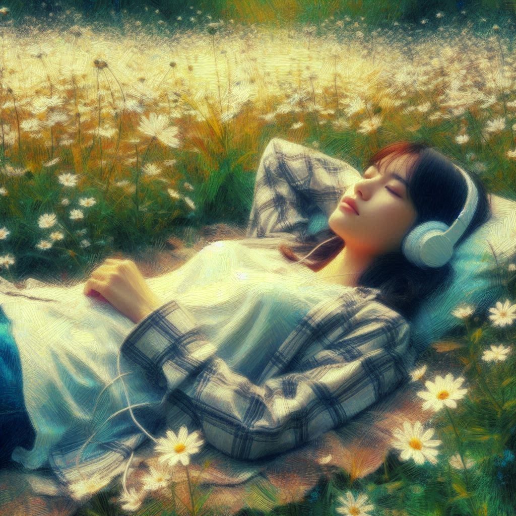 "A Peaceful Moment In The Field Of Daisies"