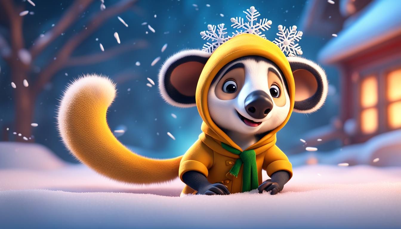 Funny Tamandua in Christmas Clothing Gen1