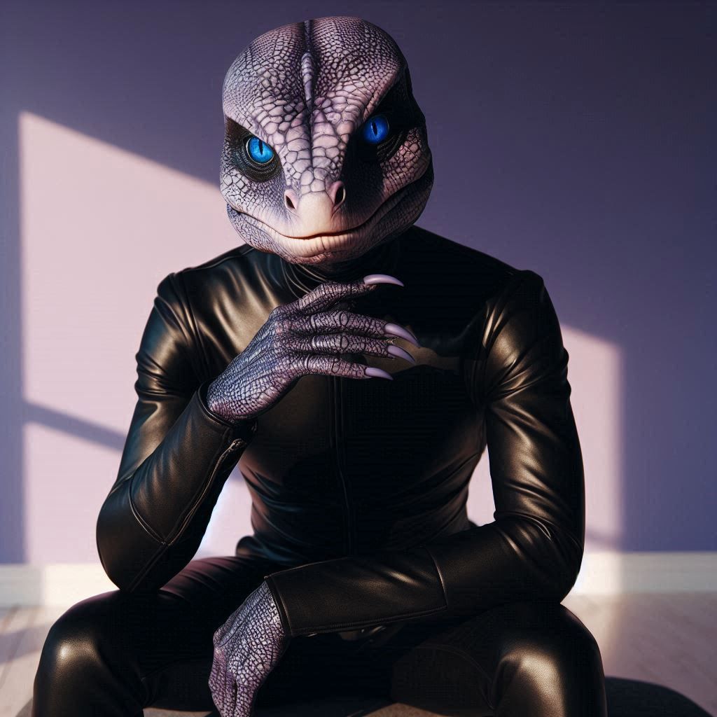 Reptilian Male in Leather