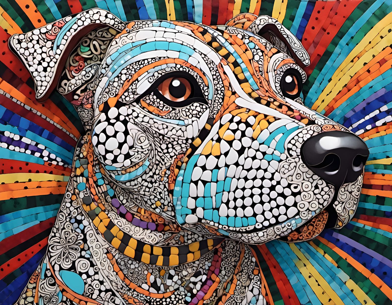 3D zentangle dog , depth, sharp focus <lora:Zentangled:1.0>