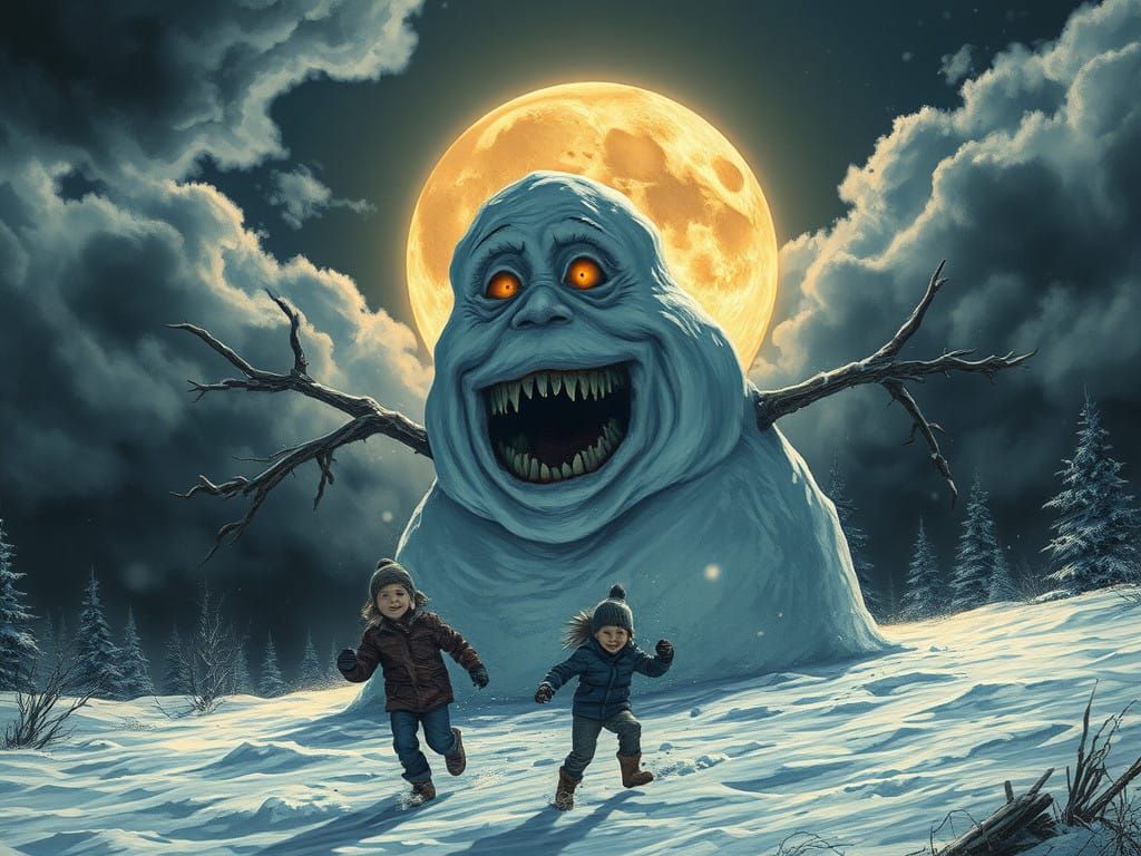 Scary snowman  by @dhee noerd