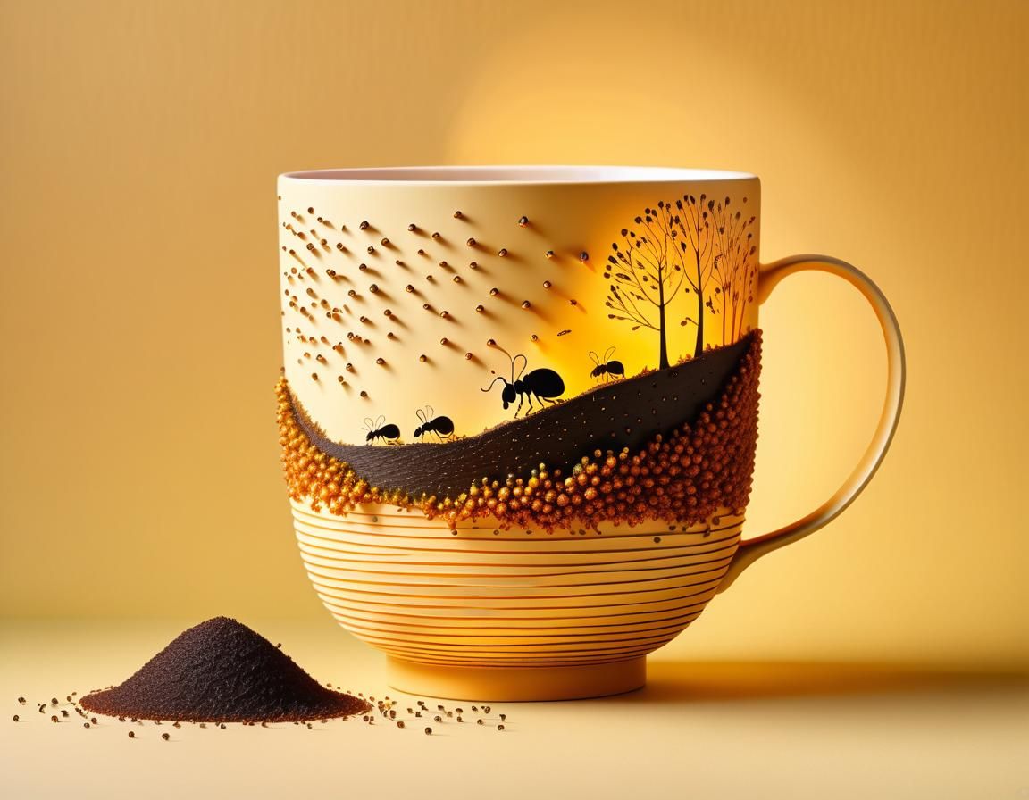 Decorated teacup  by @Linderlin