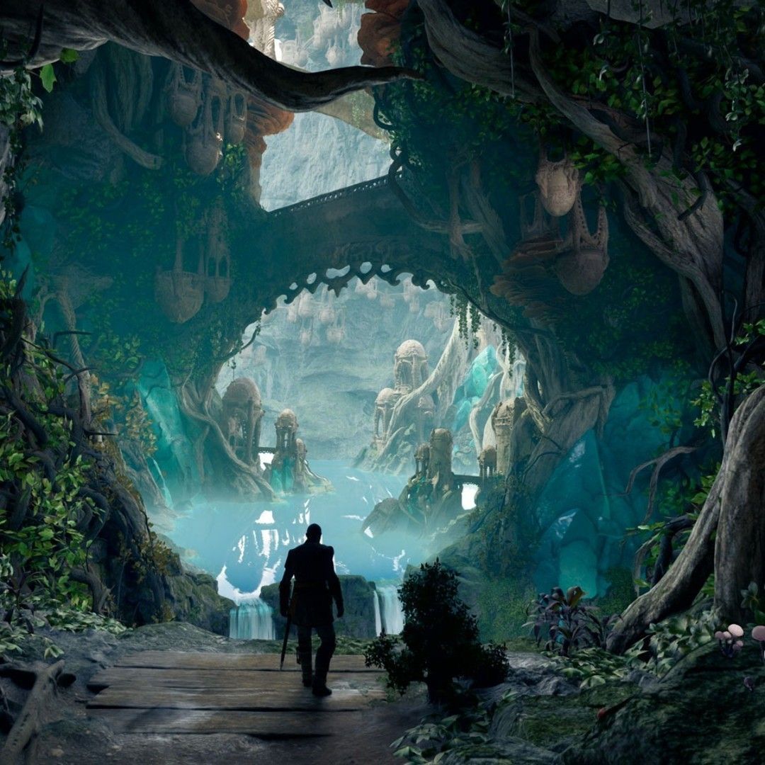 Overgrown Godless Tower is a landmark in The Wildwoods, a subregion of Emerald Stair in Avowed.