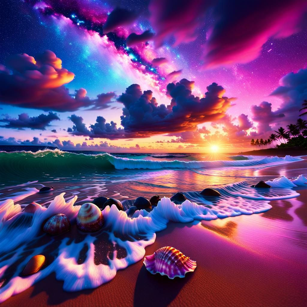 Cosmic Galaxy Sunset  by @mzcrk