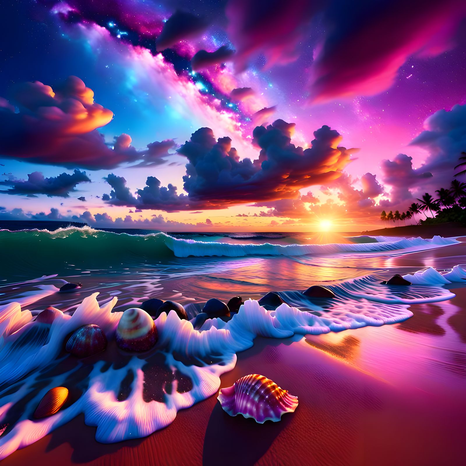 Cosmic Galaxy Sunset  by @mzcrk