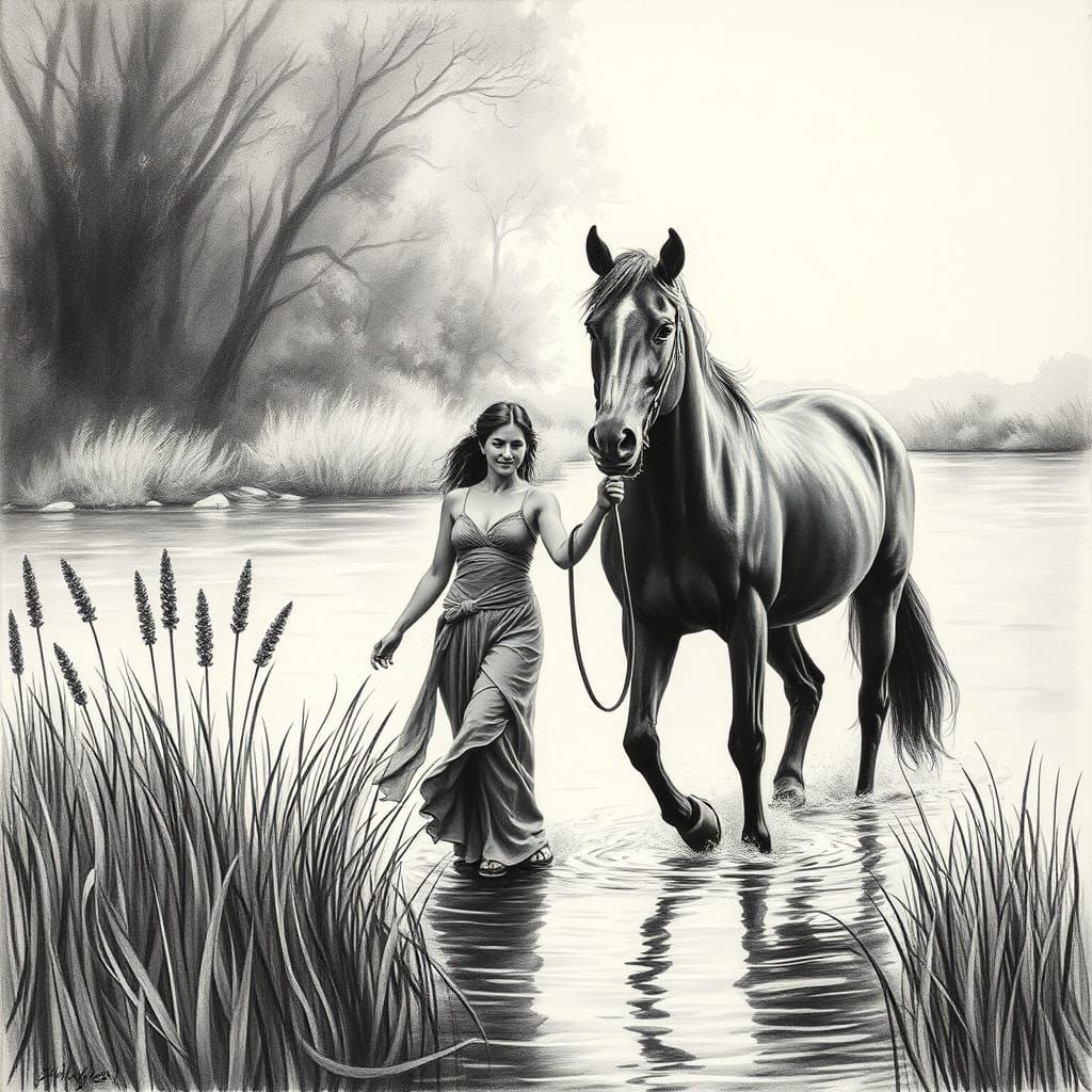 Lady and horse  by @Easter Bunny
