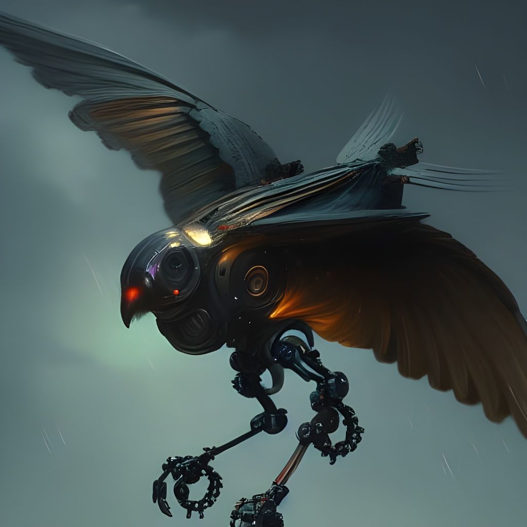 Robotic bird AI Generated Artwork NightCafe Creator