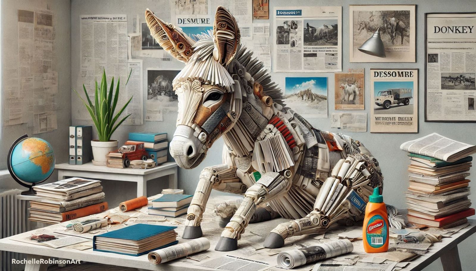 Donkey - Mixed Media Collage Art II