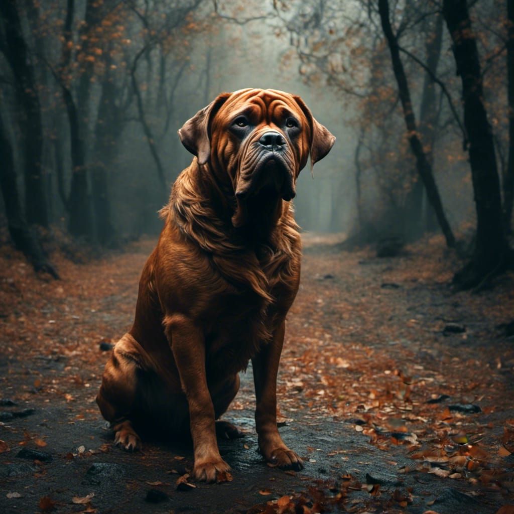  Burly brown-nosed dogue des bordeaux  by @OrangeFury