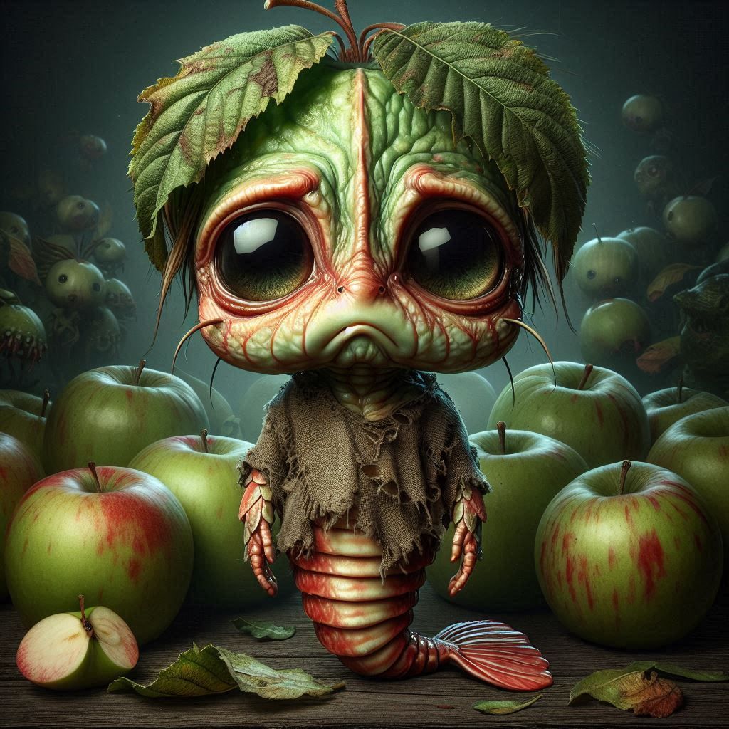 Cute Apple/Shrimp merged creature