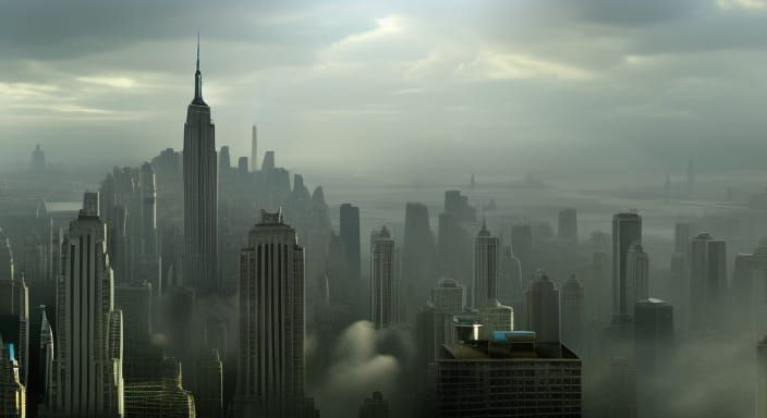 New York Skyline Epic cinematic brilliant stunning intricate...