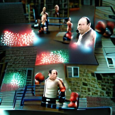 Tony Soprano boxing match 3d bright lights