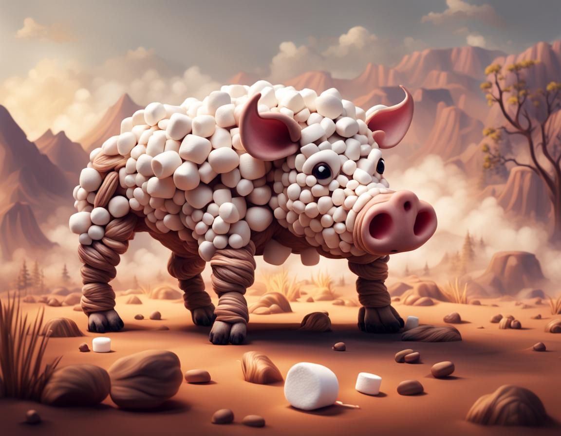 Marshmallow-Warthog - AI Generated Artwork - NightCafe Creator