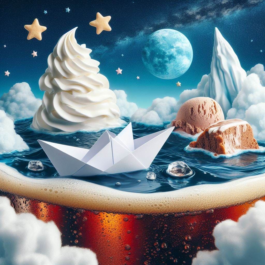 Paper Boat Root Beer Float variation