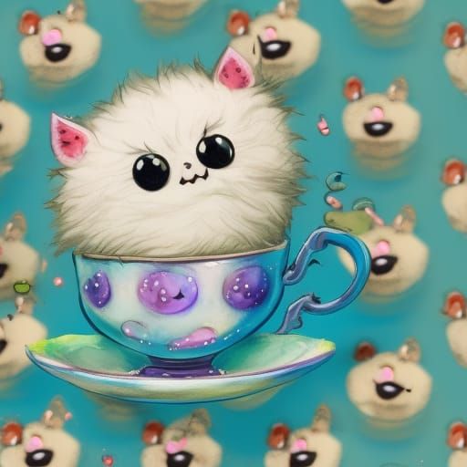 Teacup Monster Invasion - AI Generated Artwork - NightCafe Creator