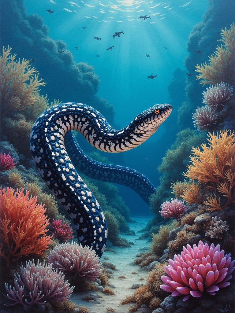 Sea Krait in the Reef  by @Colin Hadley