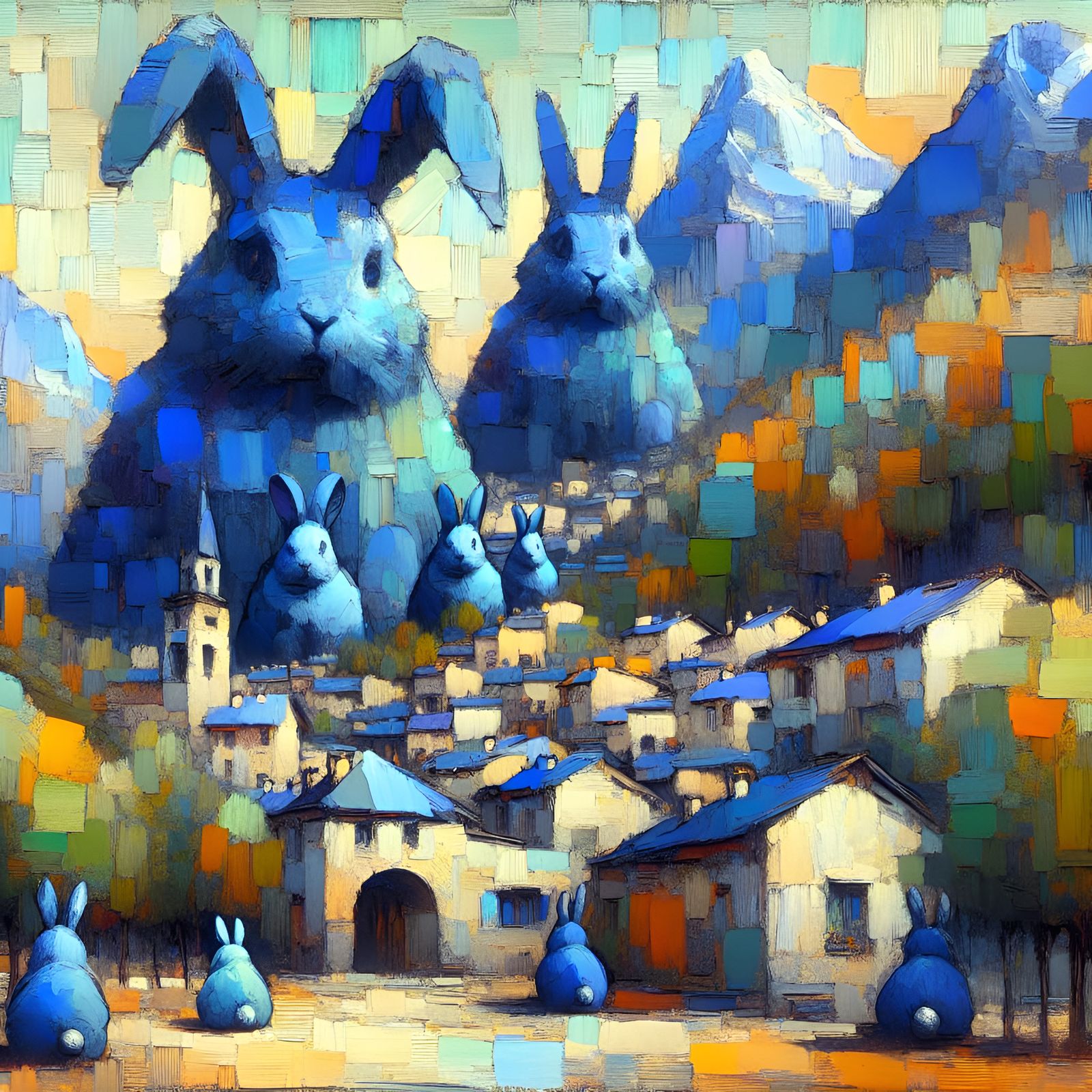 Salute the Blue Bunnies The Giant Blue Bunnies live in Mountain town in