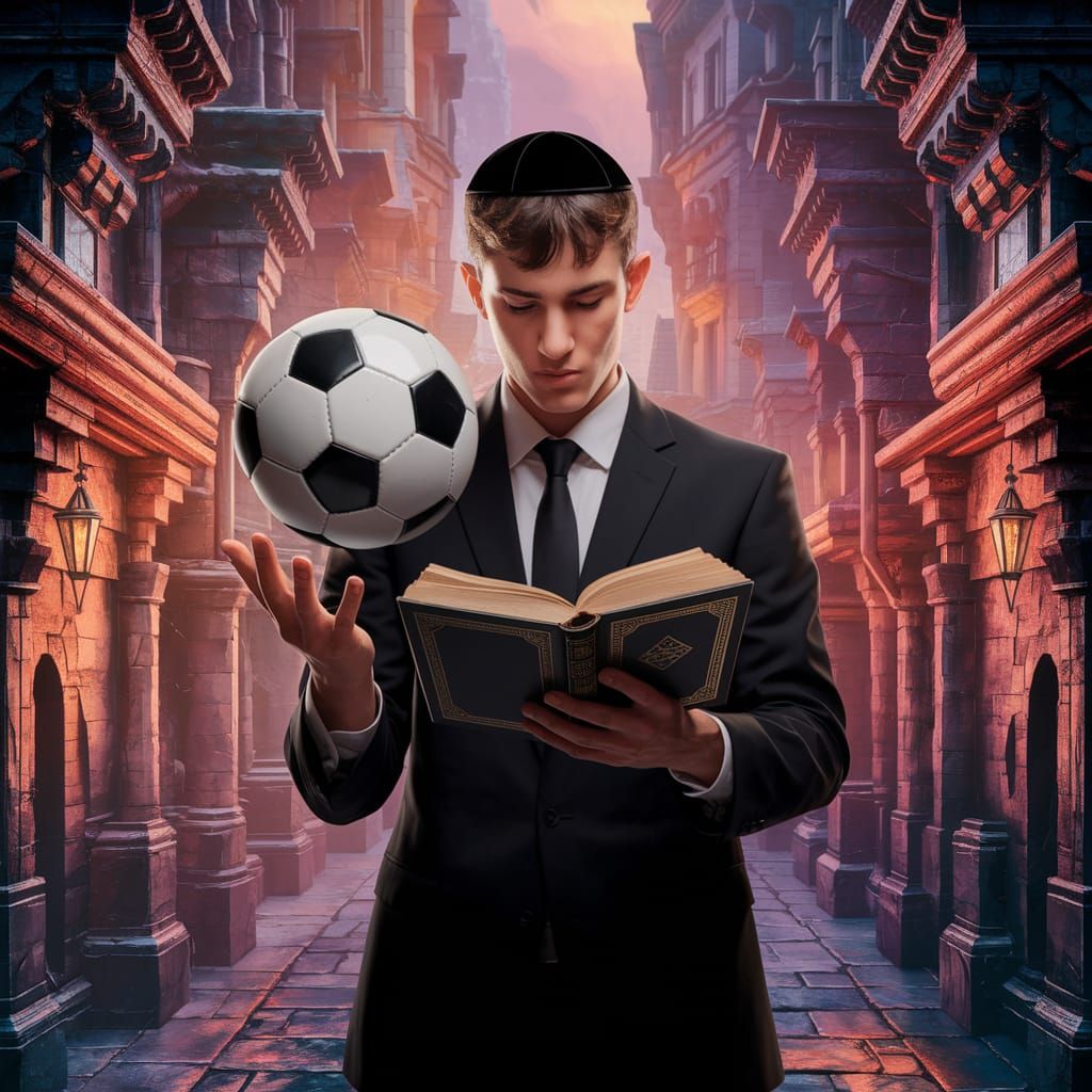 Ultra-Orthodox Man Juggles Soccer Ball and Studies Mishnah i...
