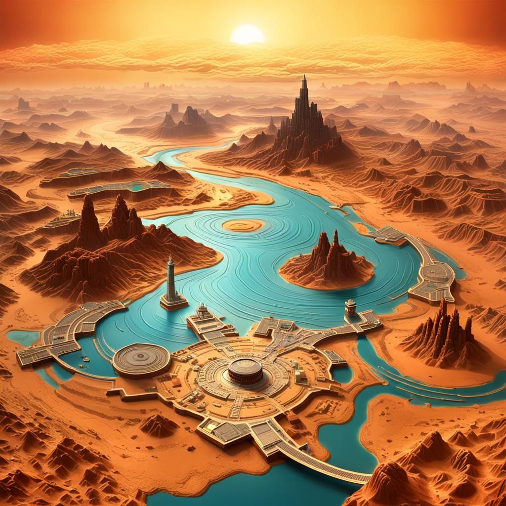 Atlantis on Mars: A Synthwave Vision