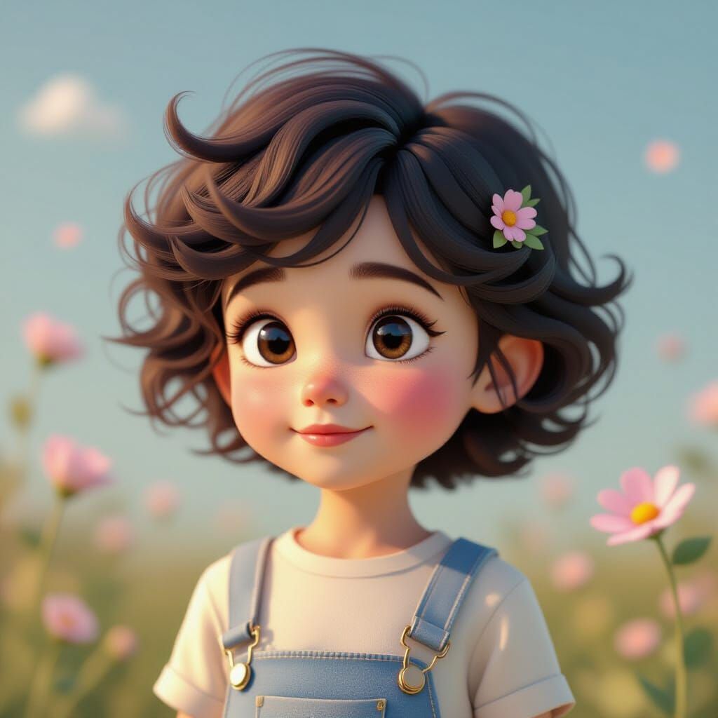 Dreamy 3D Child Portrait with Soft Pastel Lighting