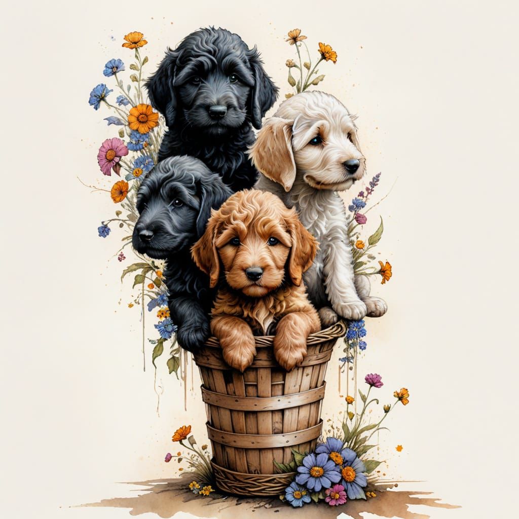 Labradoodle Puppies  by @atpollard