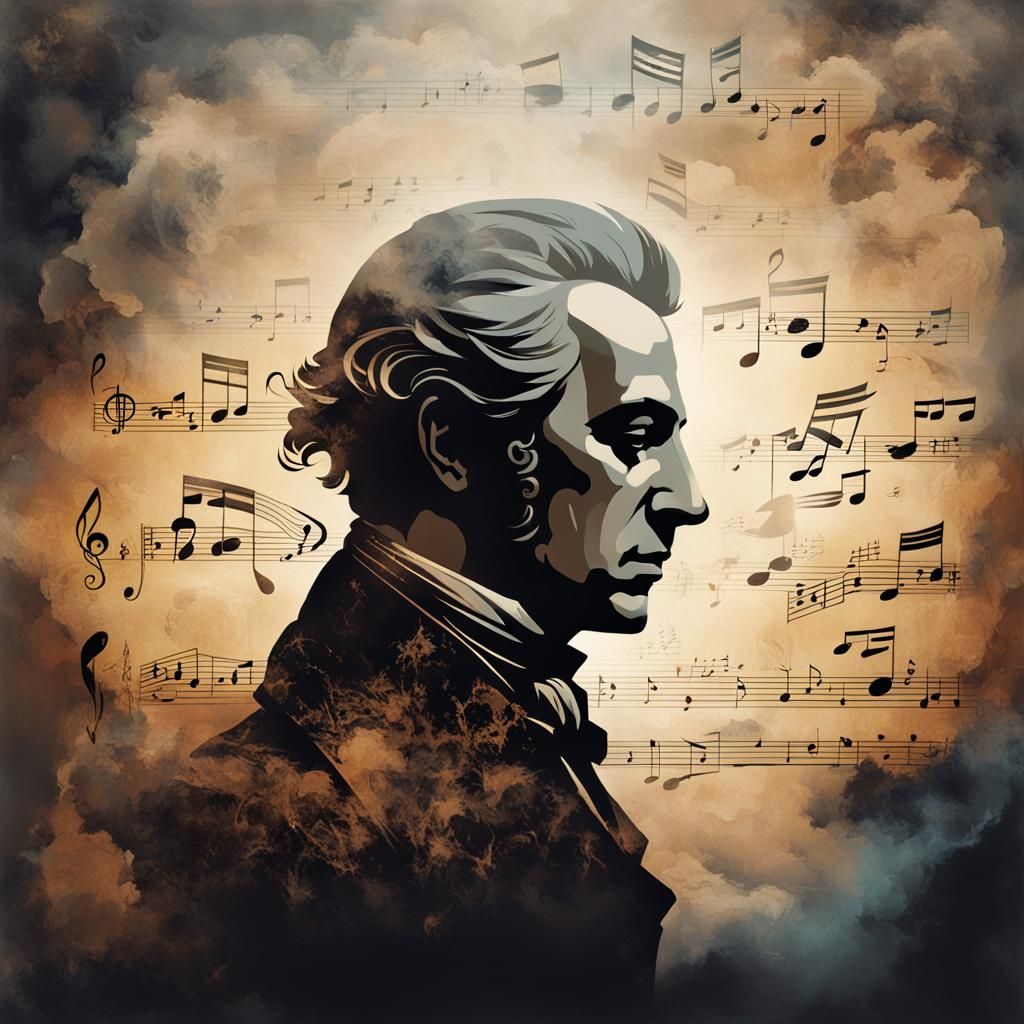 An abstract representation of Mozart's music   by @gusba razelion
