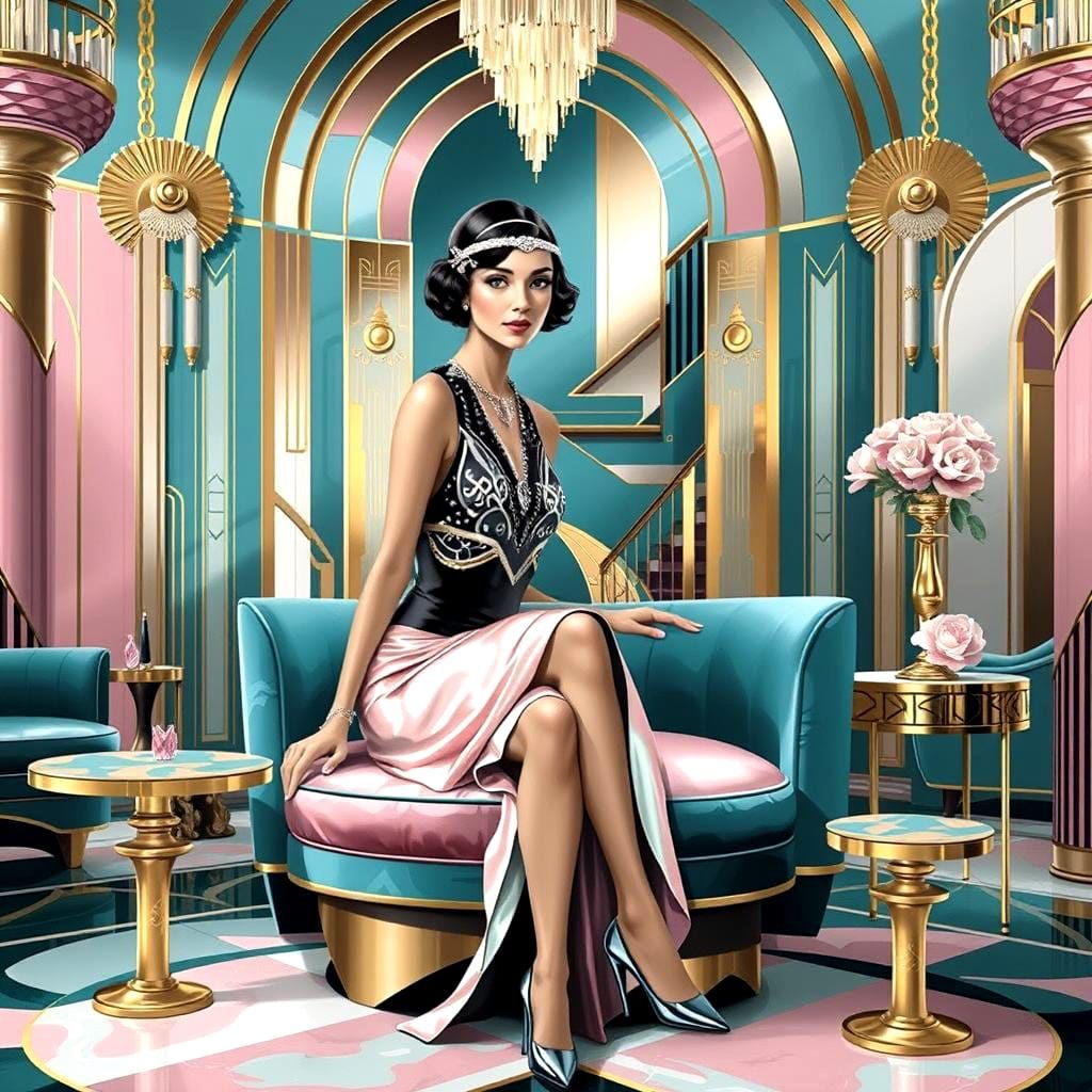 Art Deco Living Room 1920’s  by @Chelle