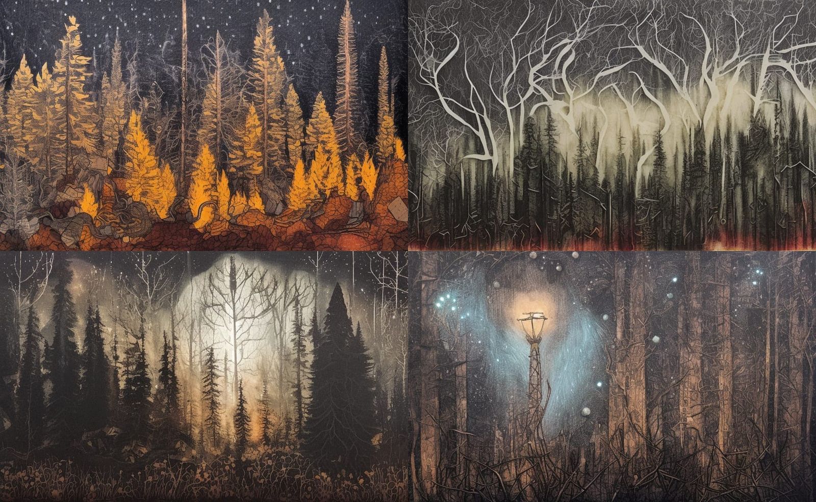 the hidden light of northern fires mixed media dark academia