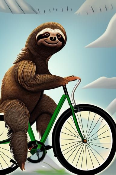 Sloth on bicycle 3