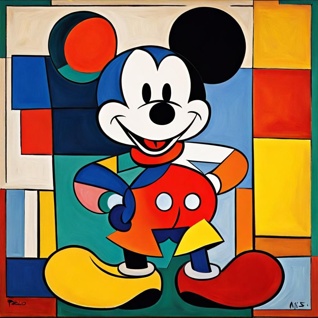 Cubism Mickey Mouse - AI Generated Artwork - NightCafe Creator