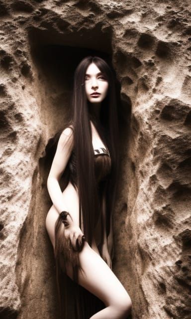 Stunning, gorgeous female troglodyte super model, stoking a ...