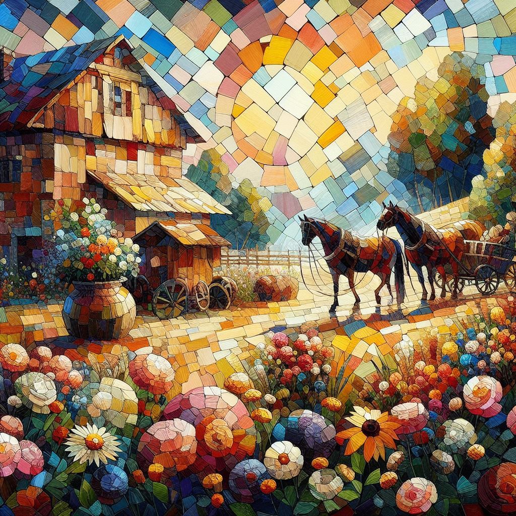 Beautiful rustic mosaic patchwork