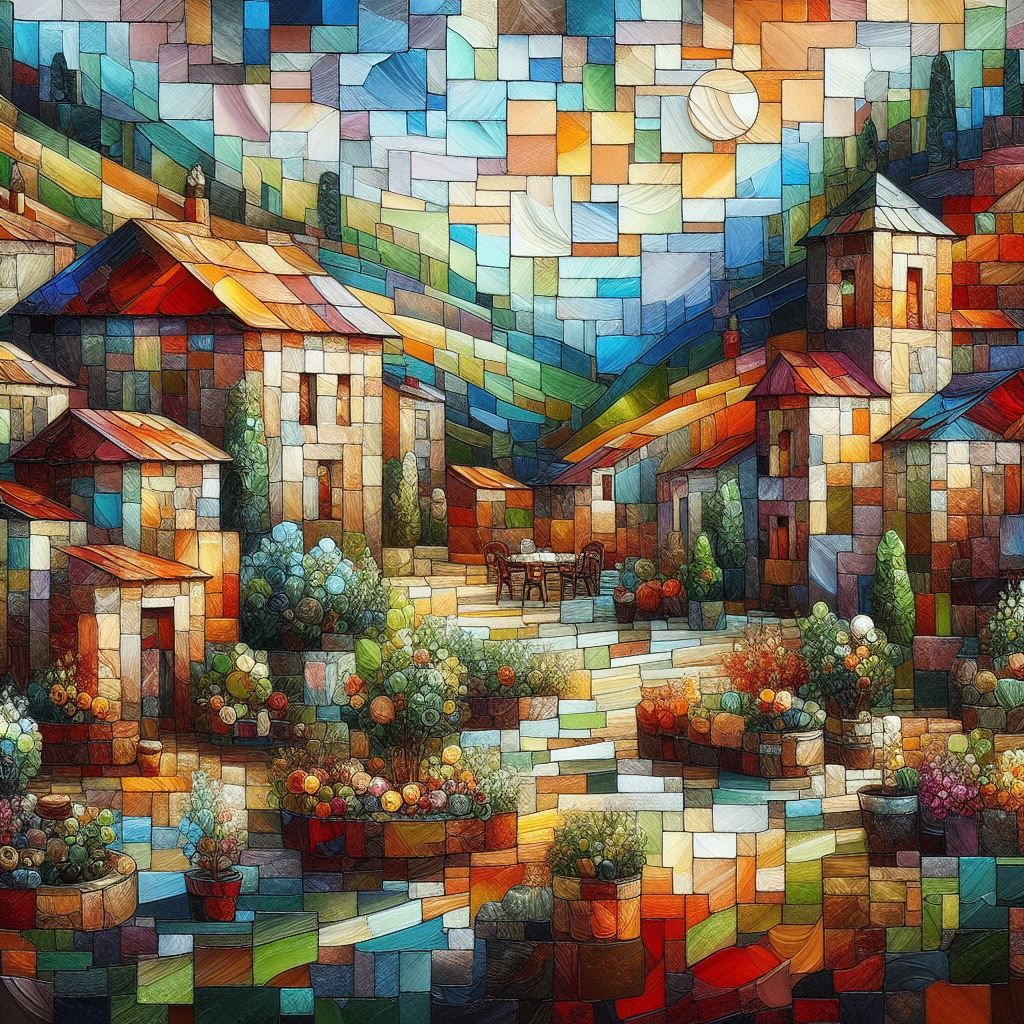 Beautiful rustic mosaic patchwork