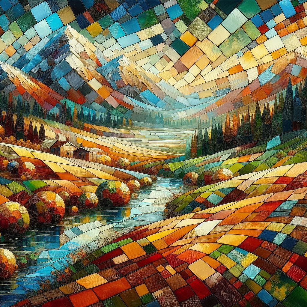 Beautiful rustic mosaic patchwork