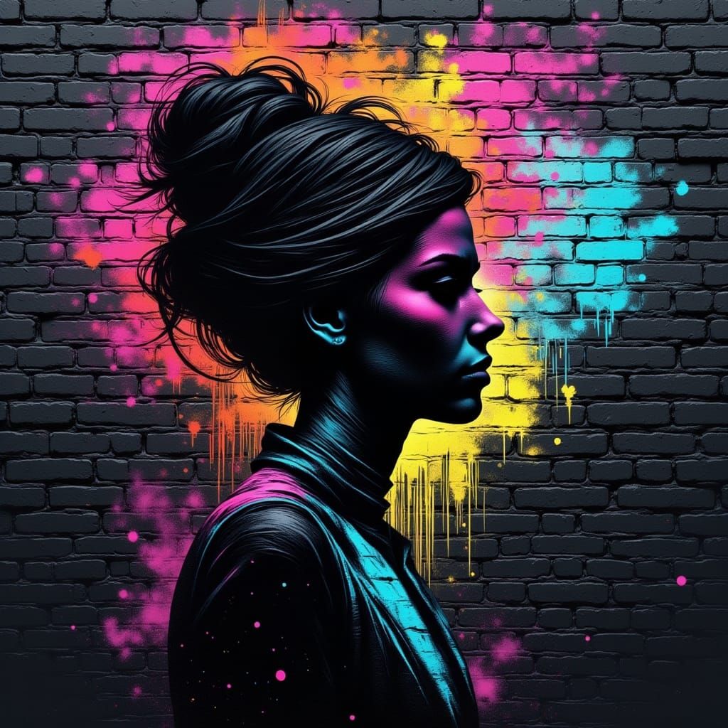 Graffiti Lyrical Abstraction Double Exposure